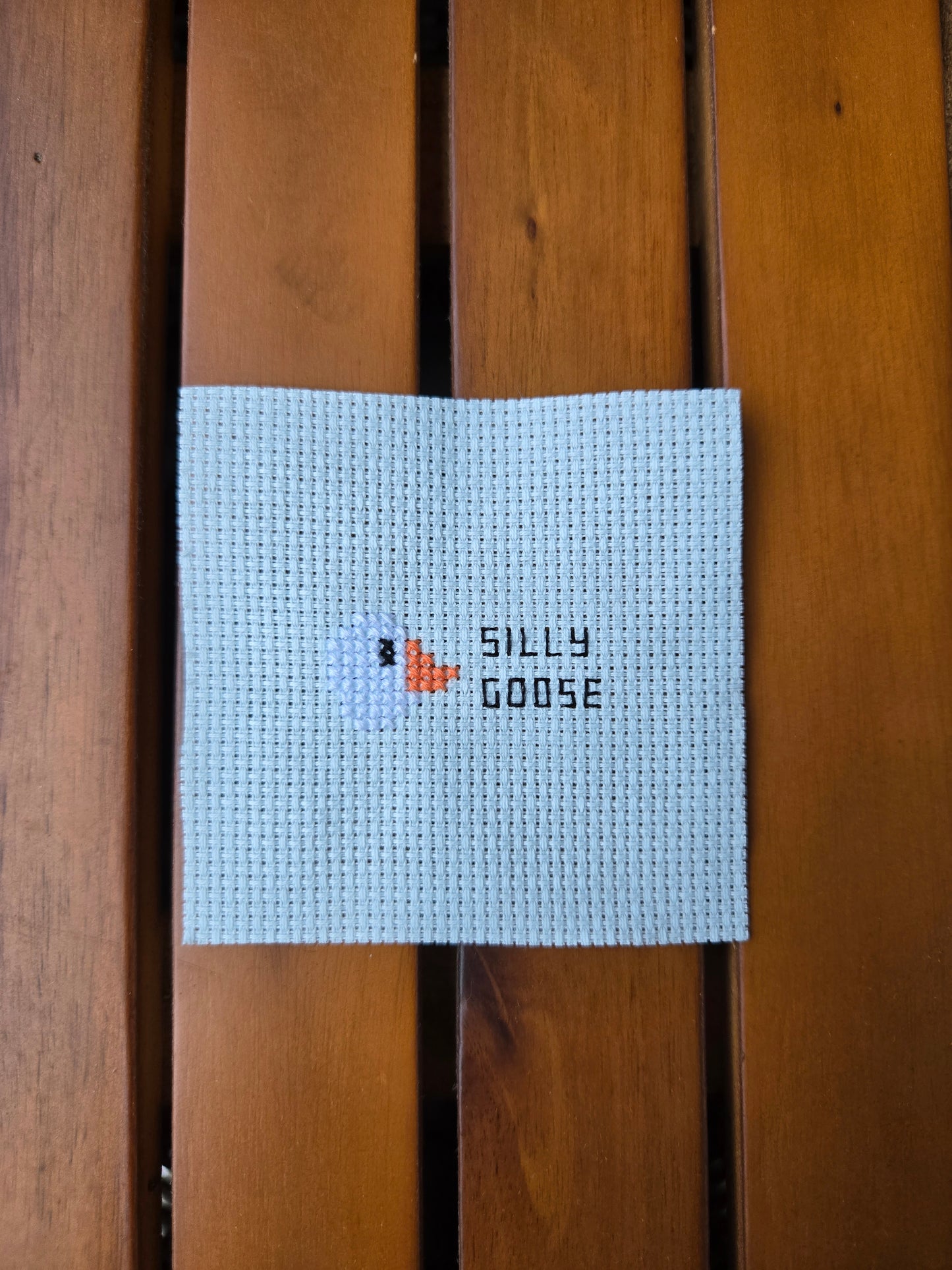 Silly Goose Cross Stitch in a Tin
