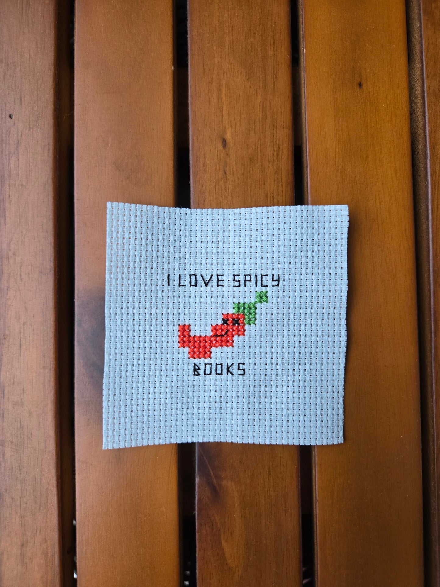 I love Spicy Books Cross Stitch in a Tin