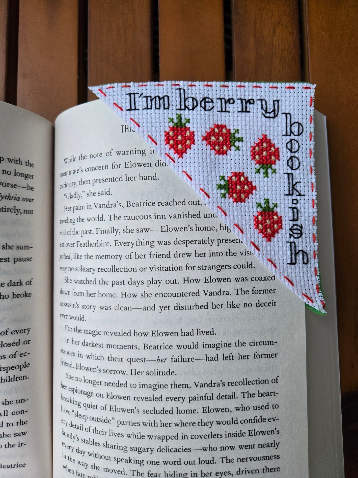 Berry Bookish Corner Bookmark Cross Stitch Kit