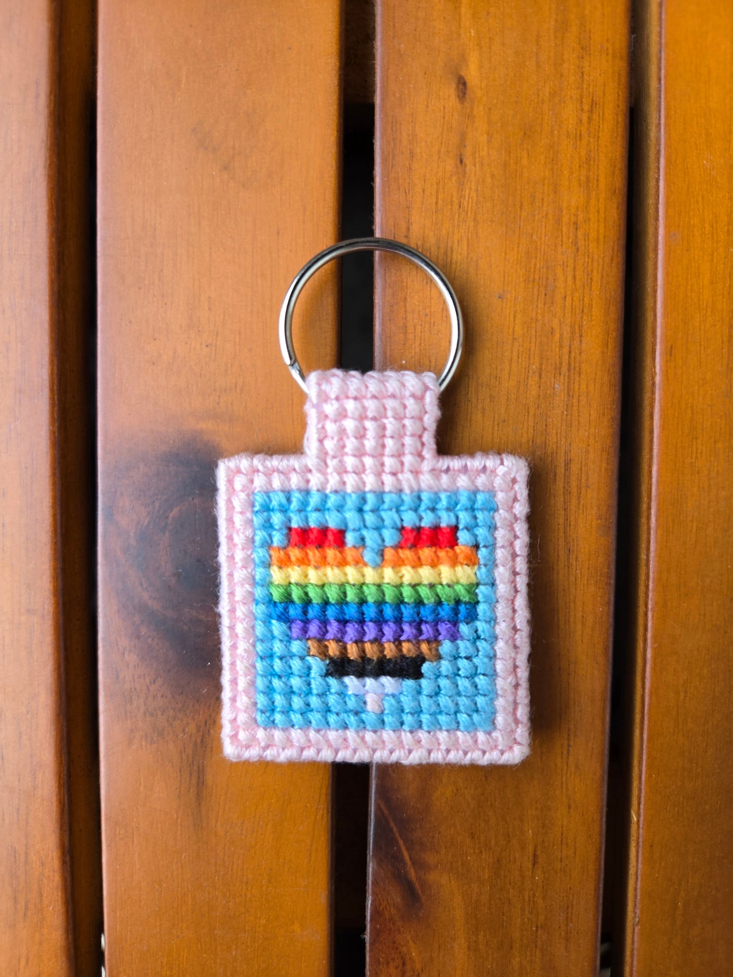 Love is Love DIY Cross Stitch Keychain Kit