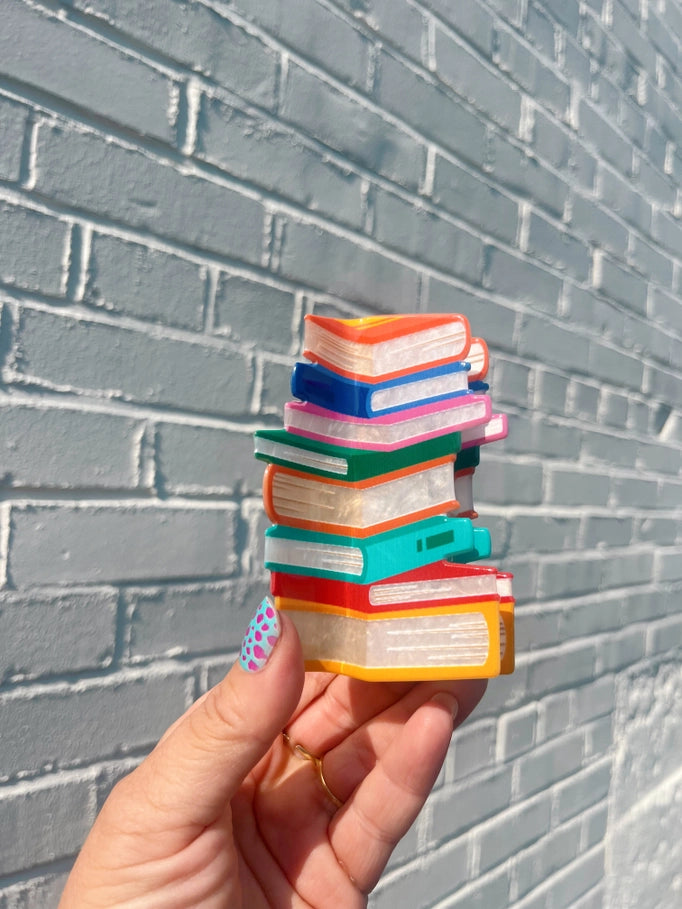 Read My Clips Book Stack Hair Claw