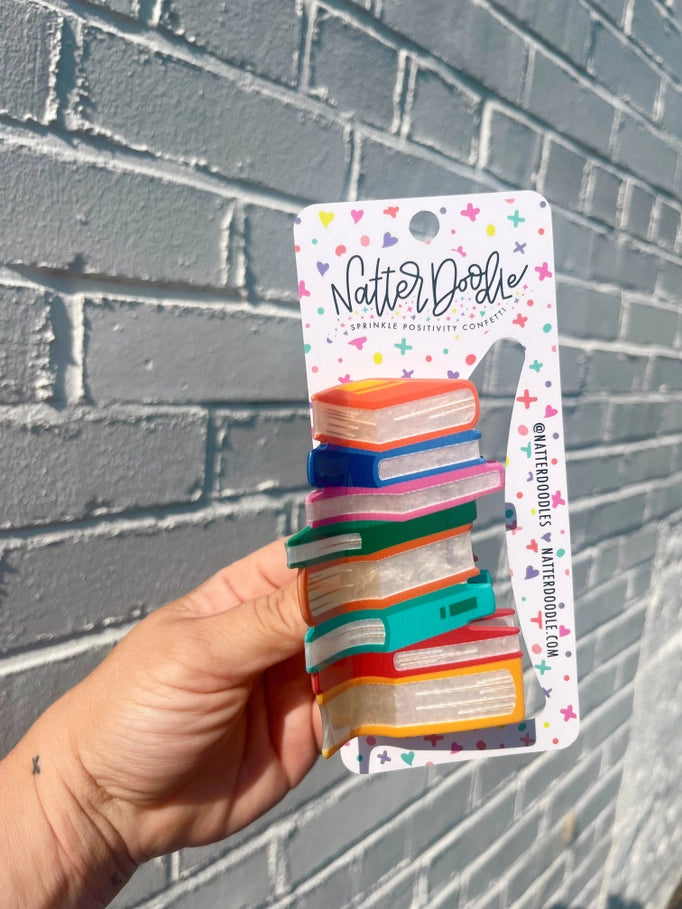 Read My Clips Book Stack Hair Claw