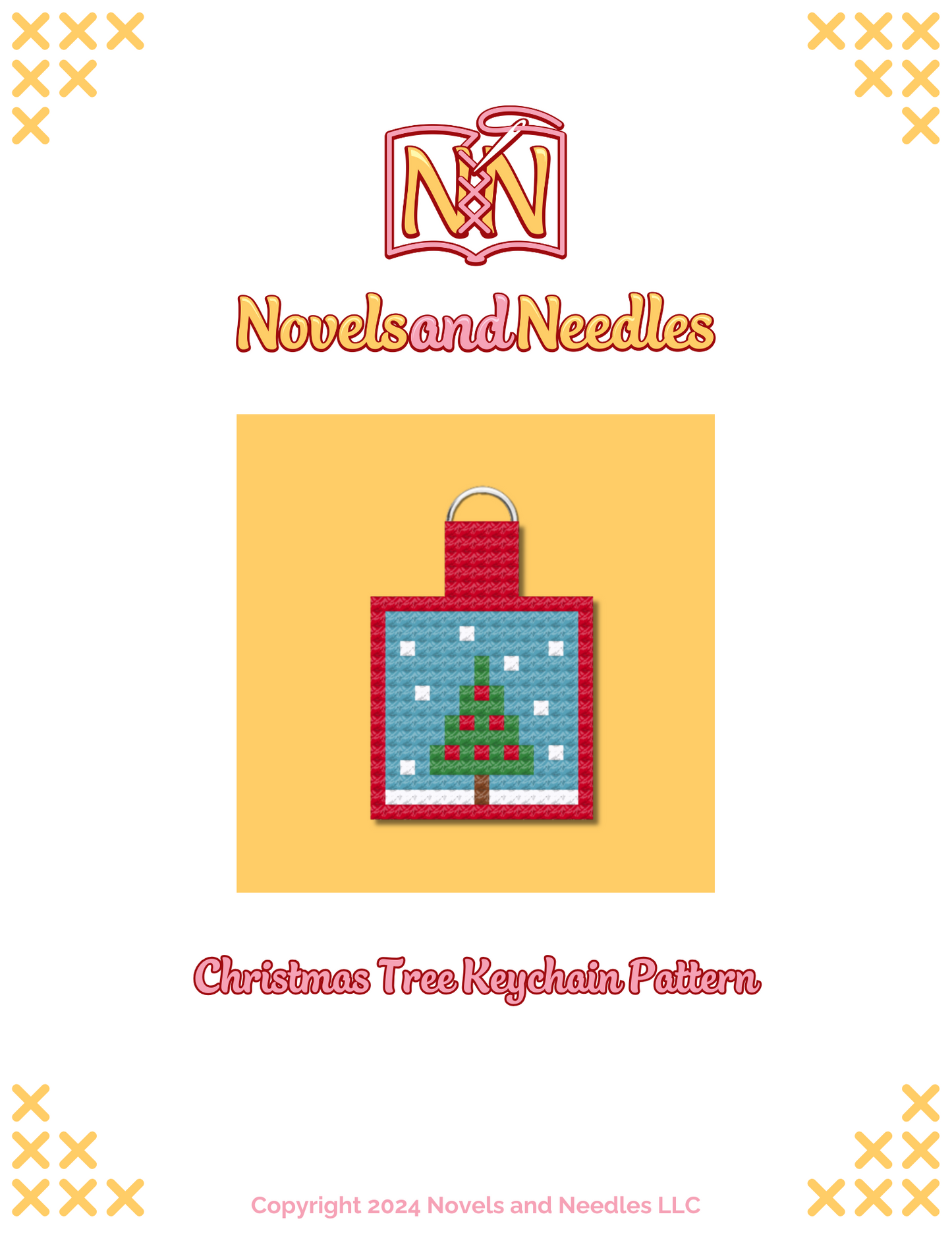 Christmas Tree DIY Cross Stitch Keychain Kit