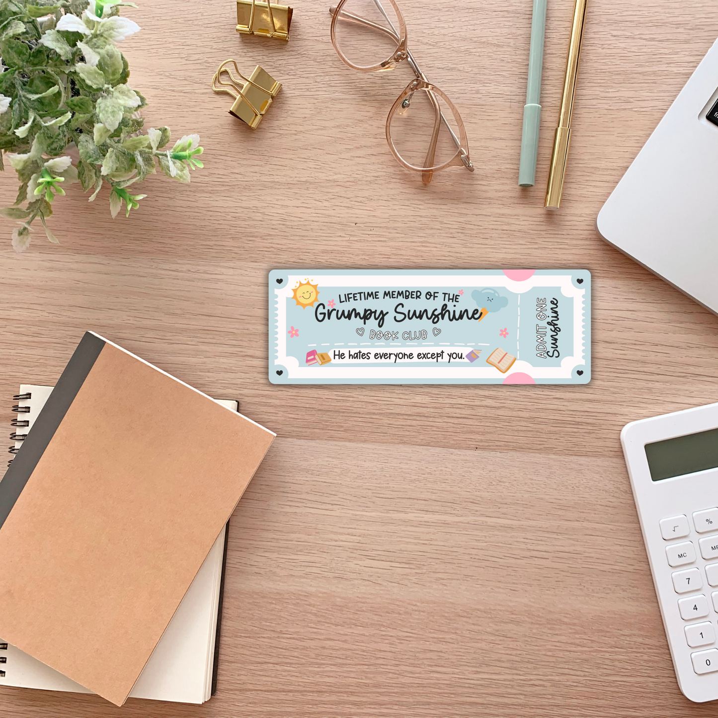 Grumpy Sunshine Book Club Bookmark