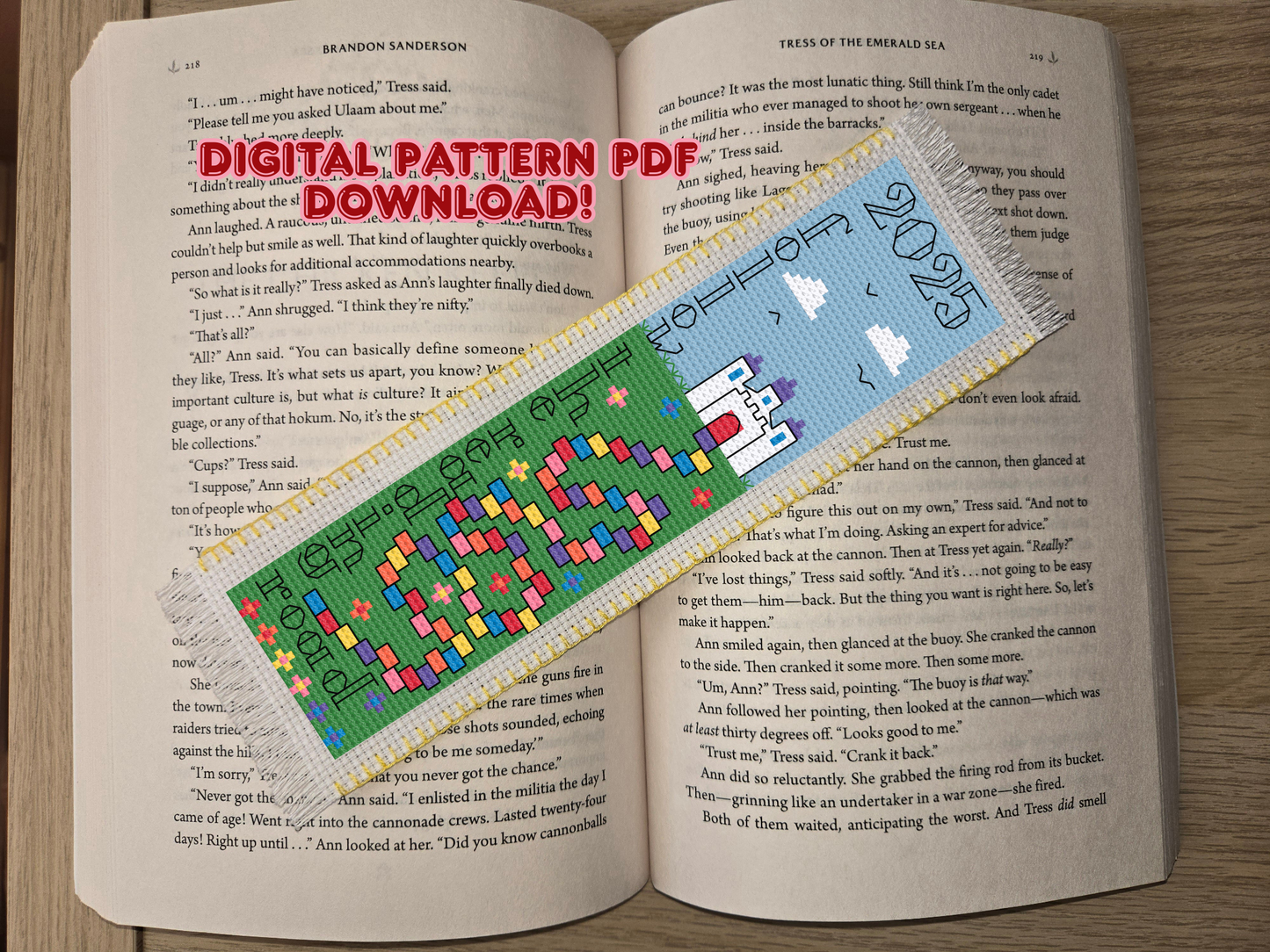 2025 Reading Tracker DIY Cross Stitch Bookmark Digital Pattern
