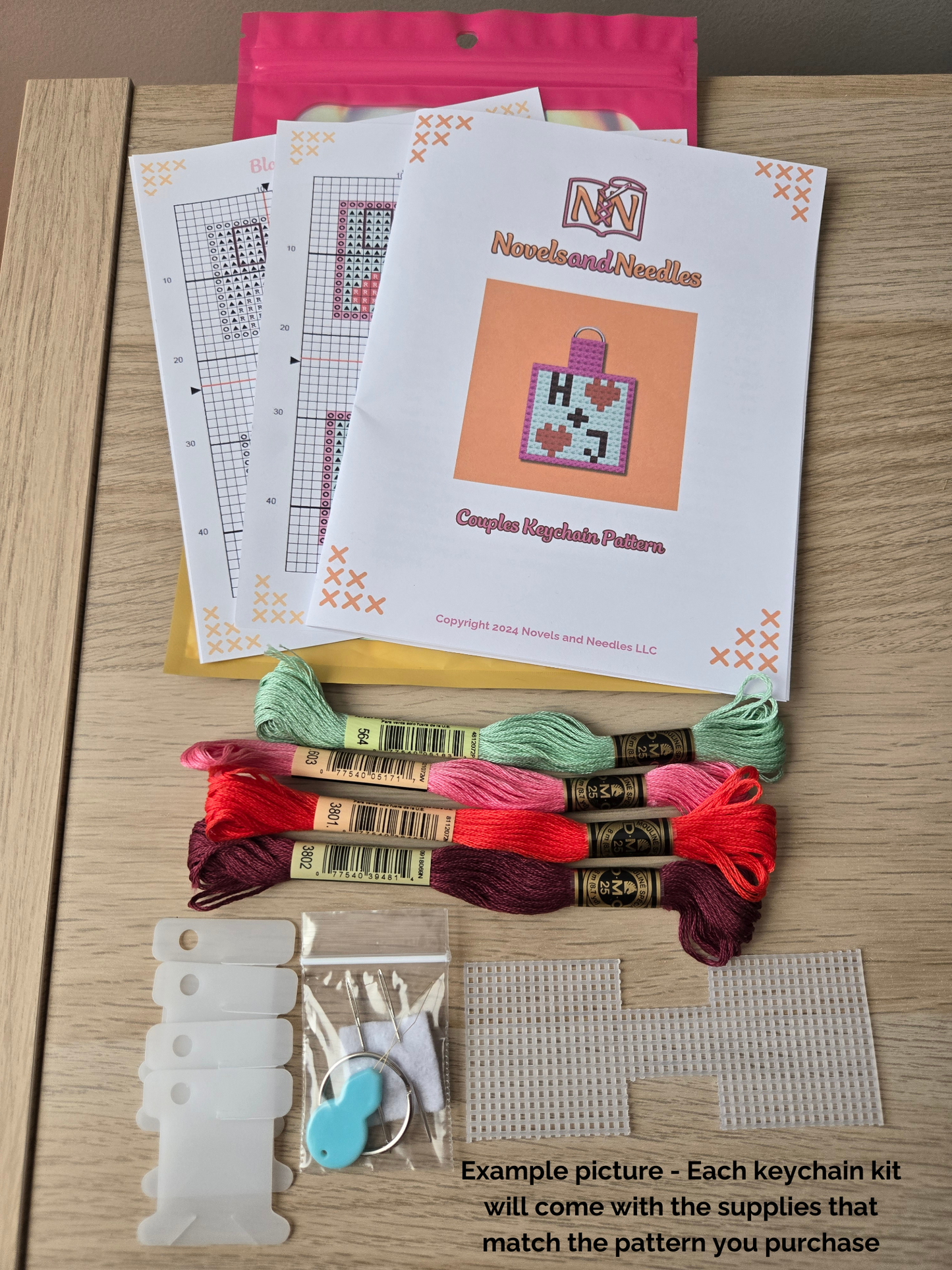 Love is Love DIY Cross Stitch Keychain Kit