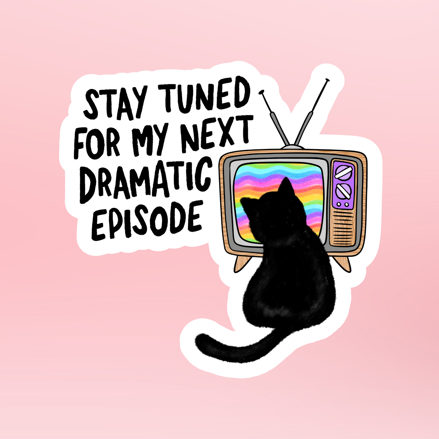 Stay Tuned Cat Sticker