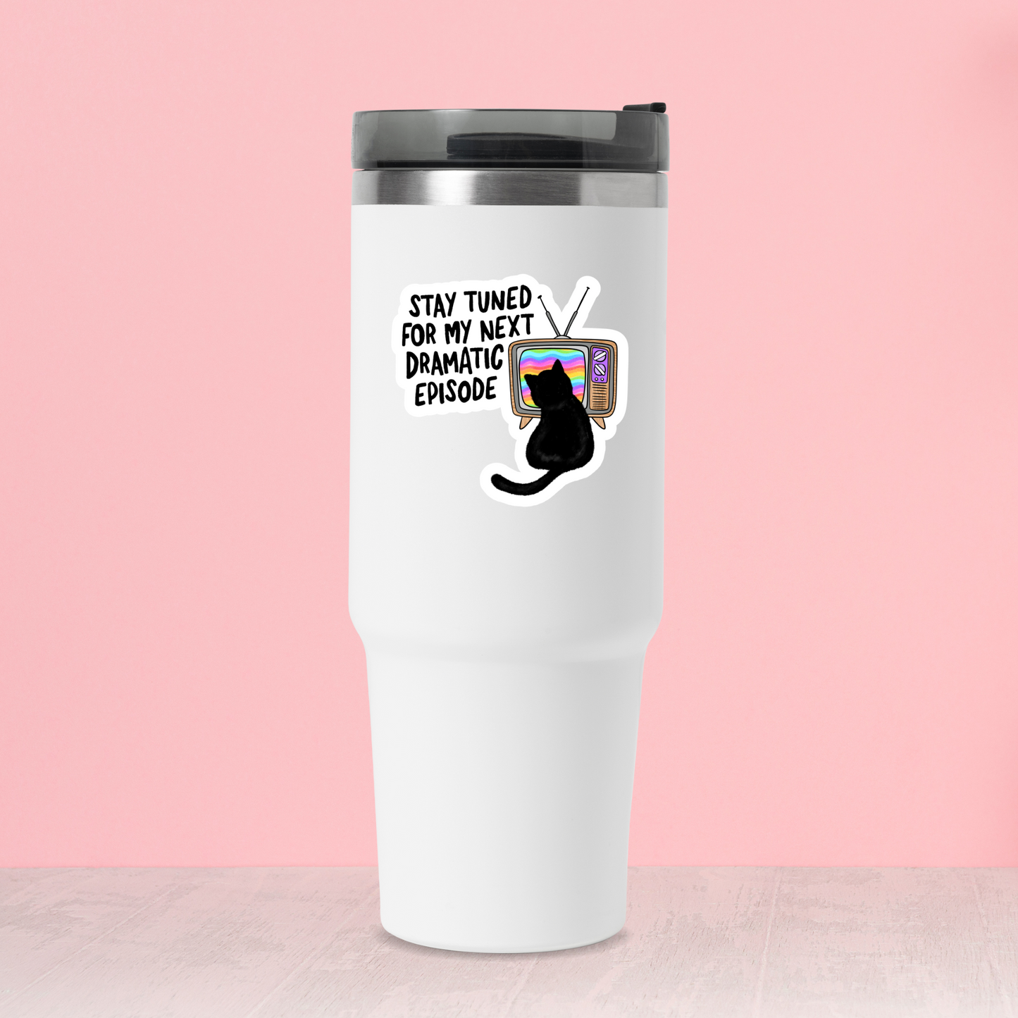 Stay Tuned Cat Sticker