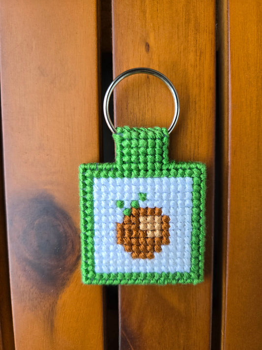 Buckeye Nut DIY Cross Stitch Keychain Kit