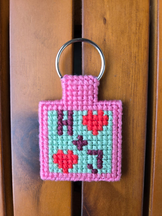 Couples Keychain DIY Cross Stitch Keychain Kit