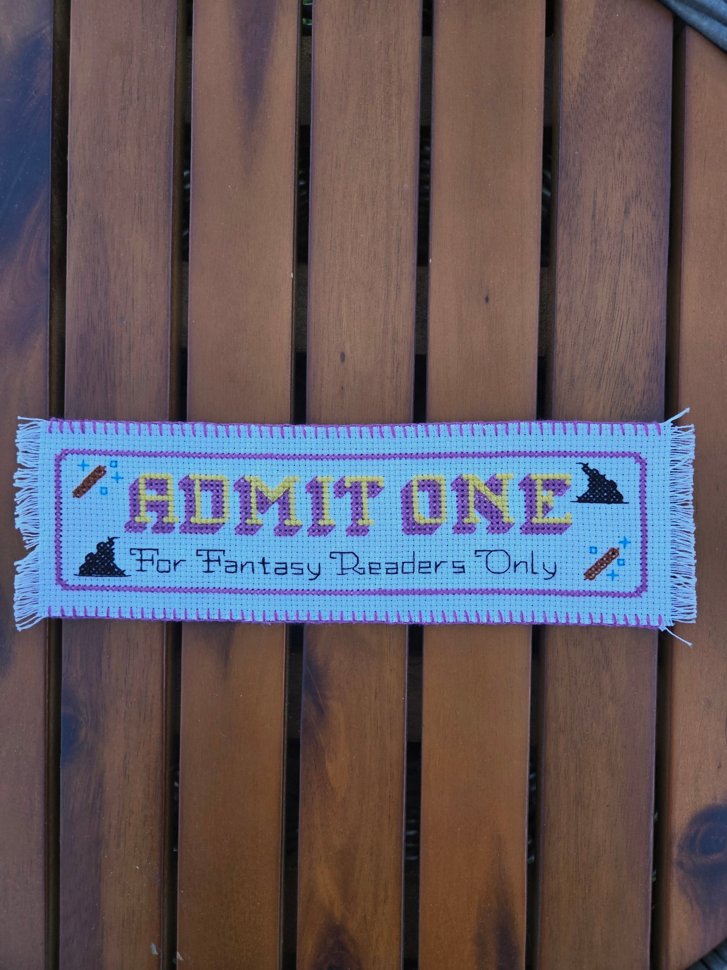 Admit One Fantasy DIY Cross Stitch Bookmark Kit