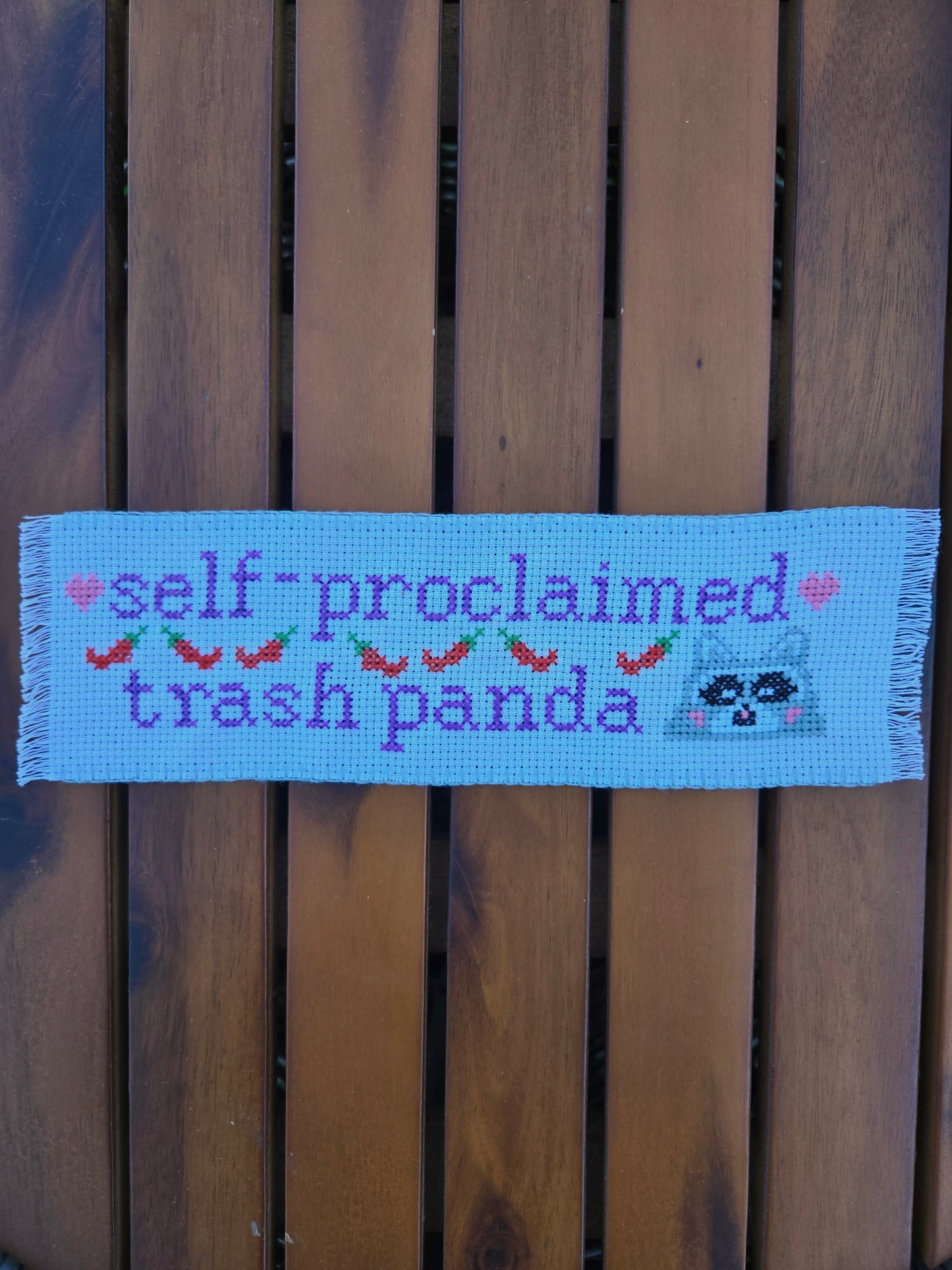 Self-Proclaimed Trash Panda DIY Cross Stitch Bookmark Kit
