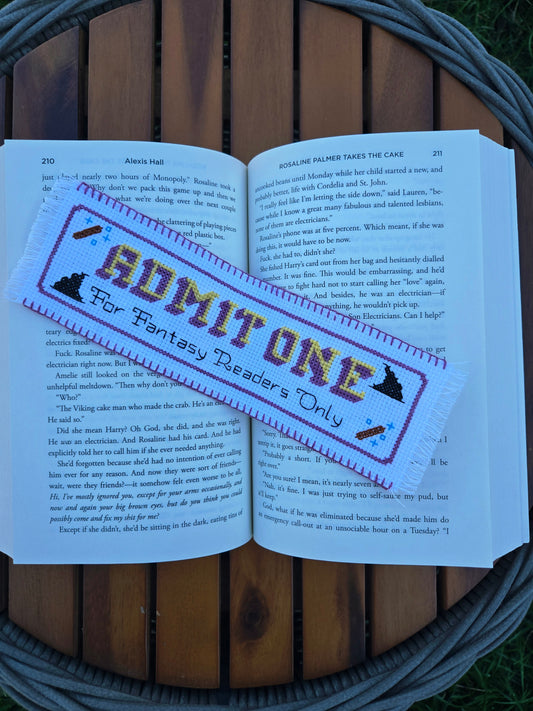 Admit One Fantasy DIY Cross Stitch Bookmark Kit