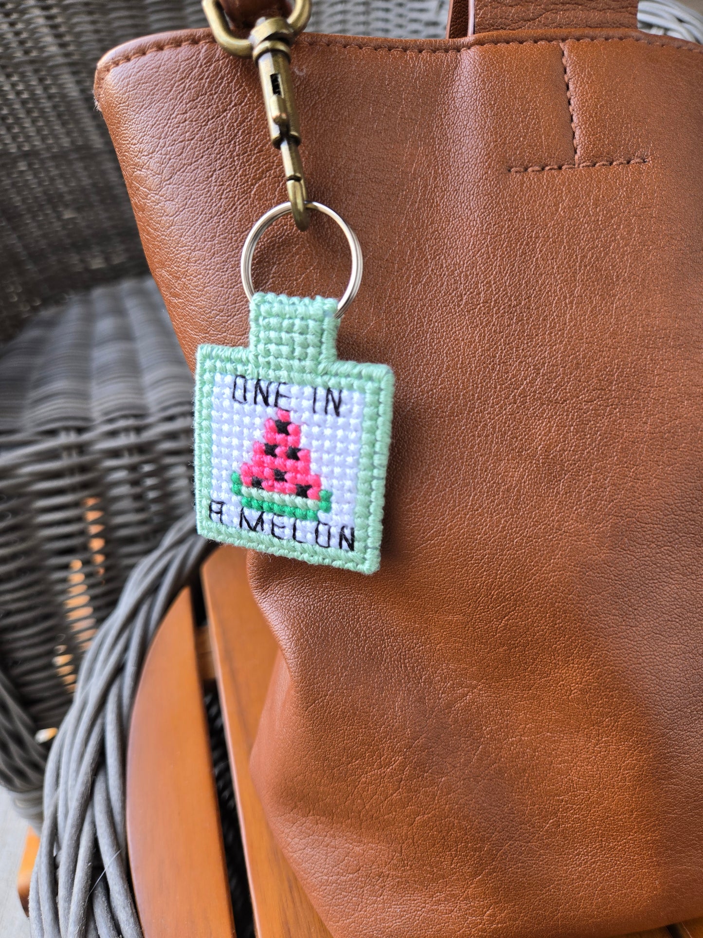 One in a Melon DIY Cross Stitch Keychain Kit