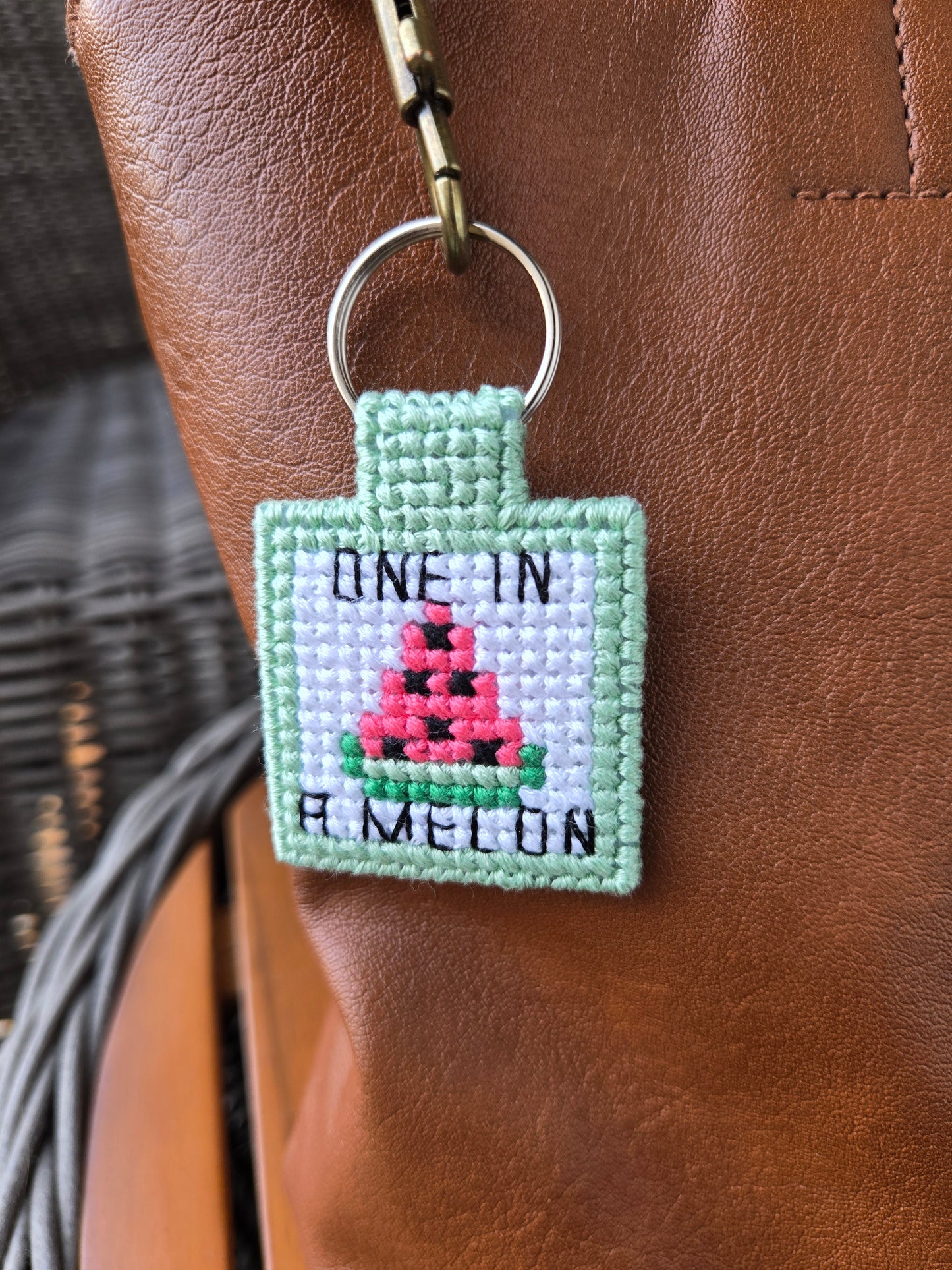 One in a Melon DIY Cross Stitch Keychain Kit