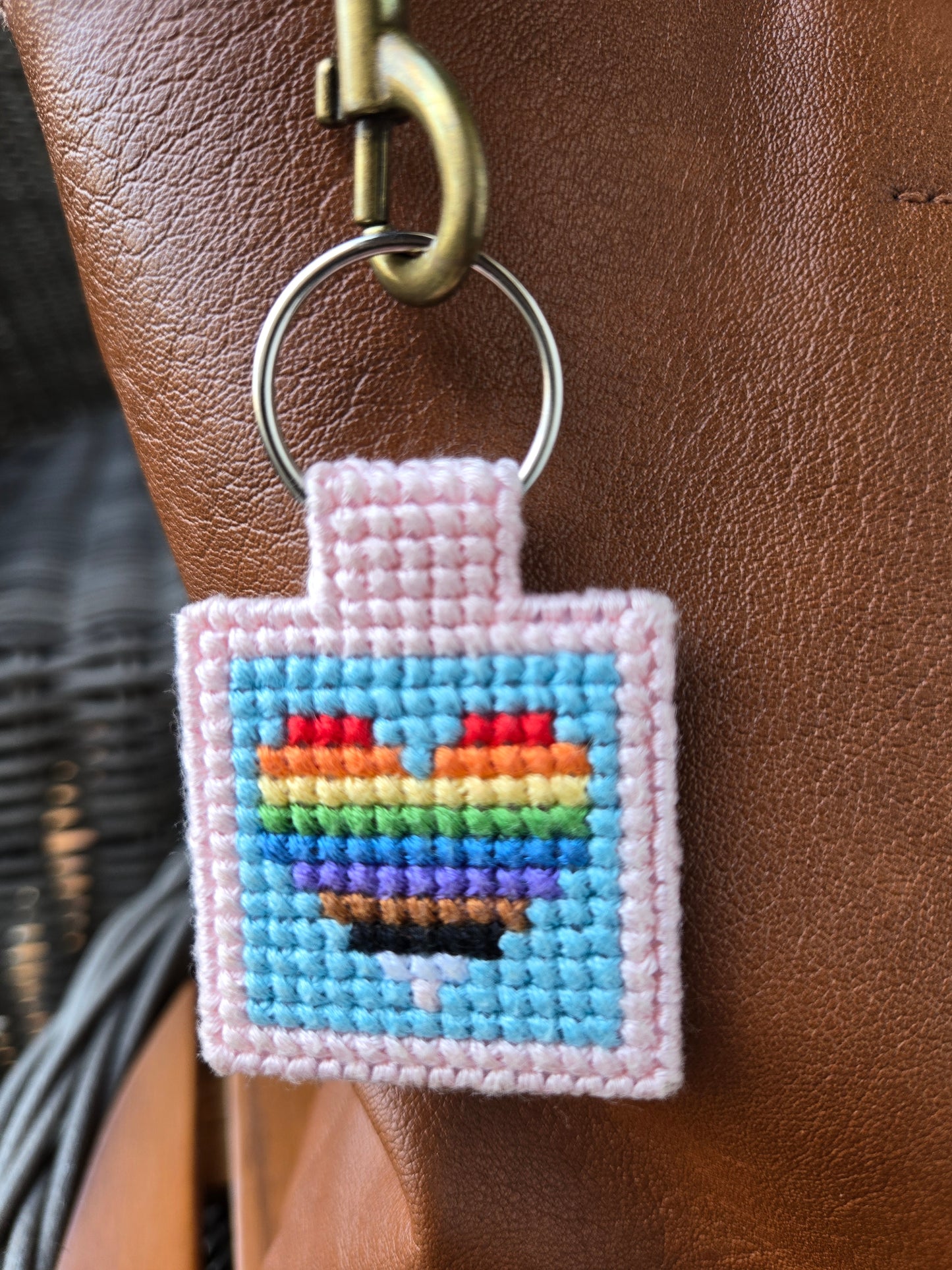 Love is Love DIY Cross Stitch Keychain Kit