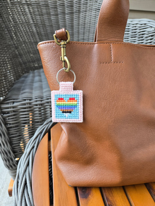 Love is Love DIY Cross Stitch Keychain Kit