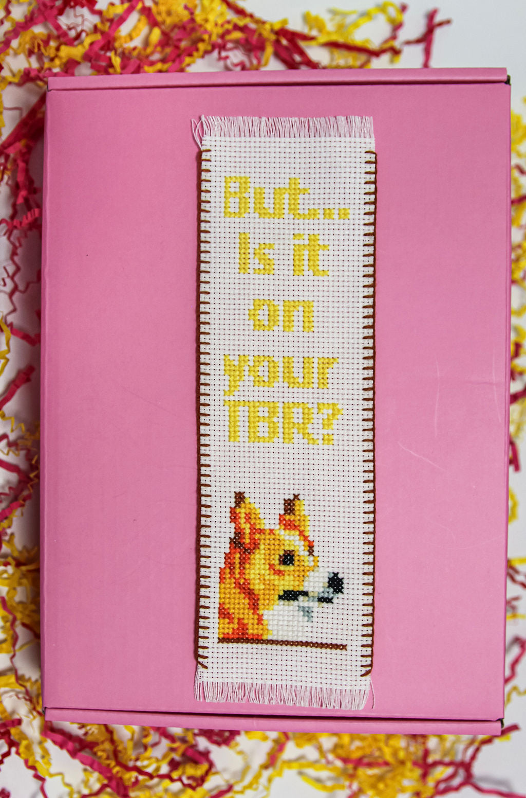 Corgi Side Eye DIY Cross Stitch Bookmark Kit