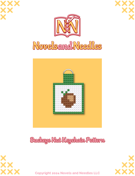 Buckeye Nut DIY Cross Stitch Keychain Kit