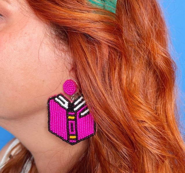 Book 'em Reading Beaded Earrings