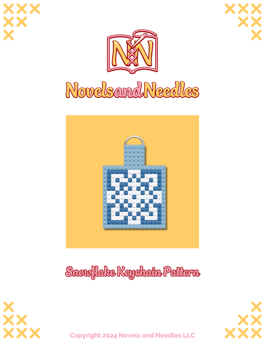 Snowflake DIY Cross Stitch Keychain Kit